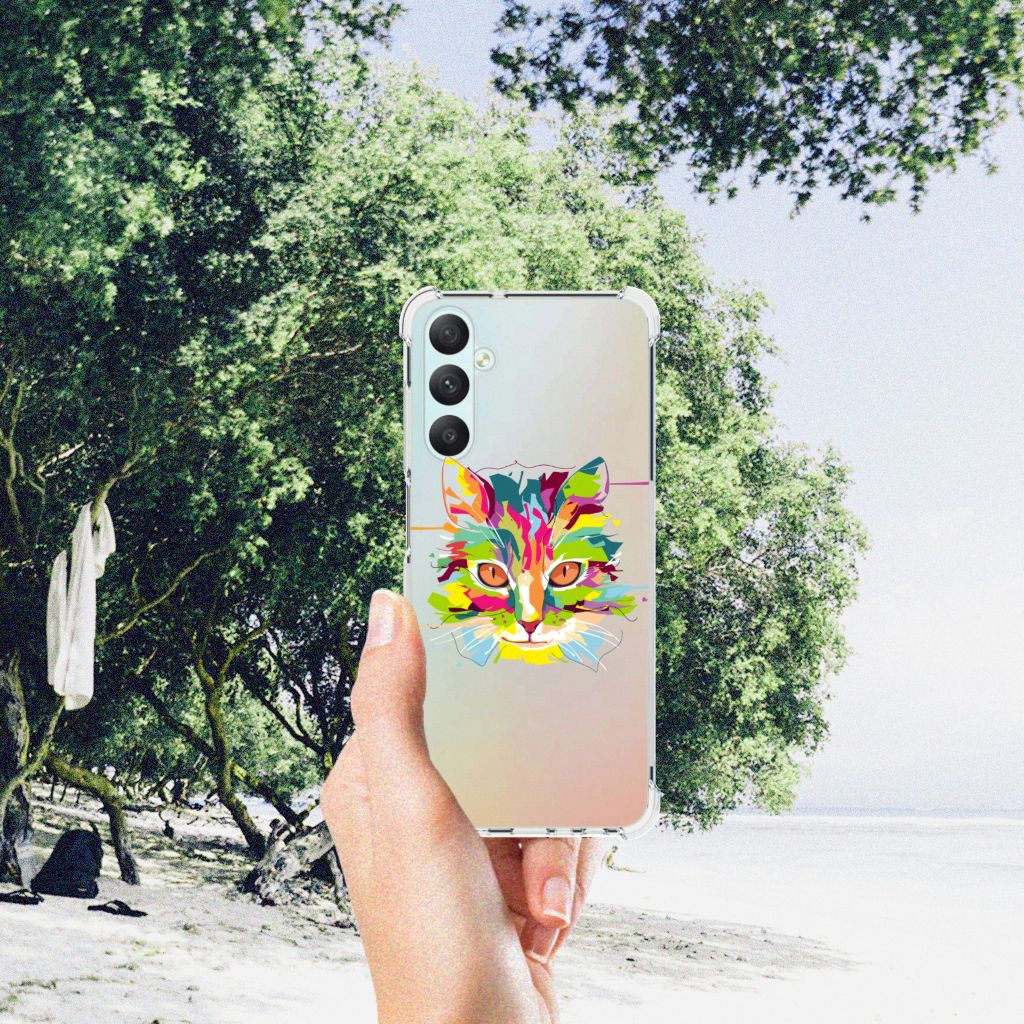 Samsung Galaxy A05s Stevig Bumper Hoesje Cat Color telefoonhoesje kat kleur aanzicht