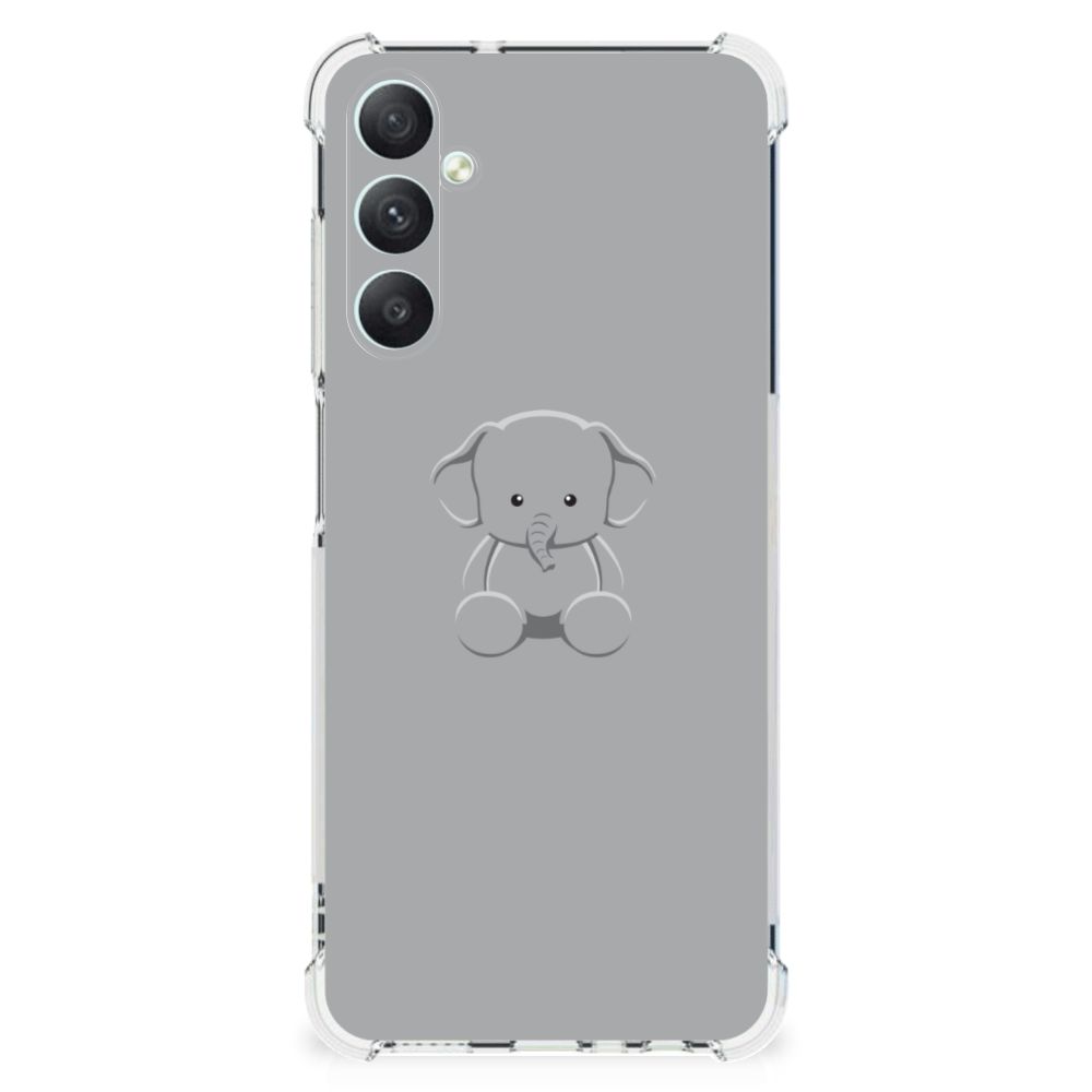 Samsung Galaxy A05s Stevig Bumper Hoesje Grijs Baby Olifant achterkant