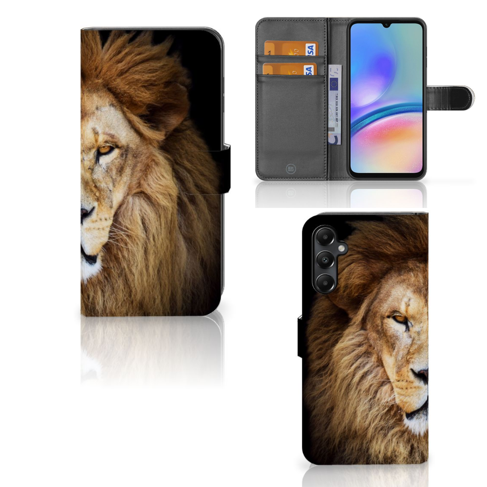 Samsung Galaxy A05s Telefoonhoesje met Pasjes Leeuw