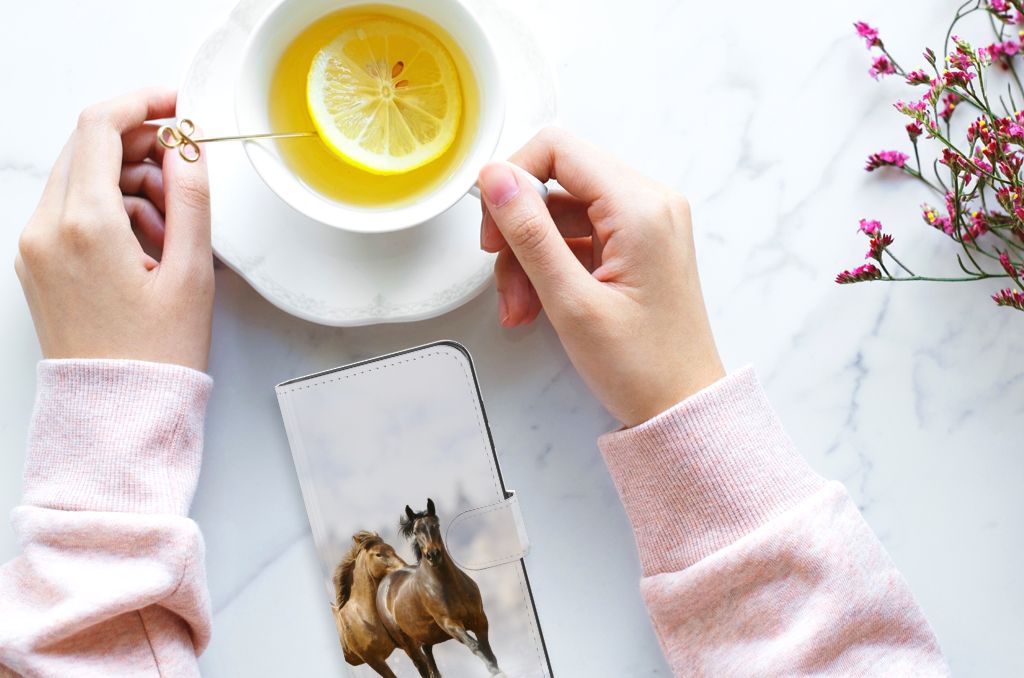 Samsung Galaxy A05s Telefoonhoesje met Pasjes Paarden telefoonhoesje paarden design overzicht