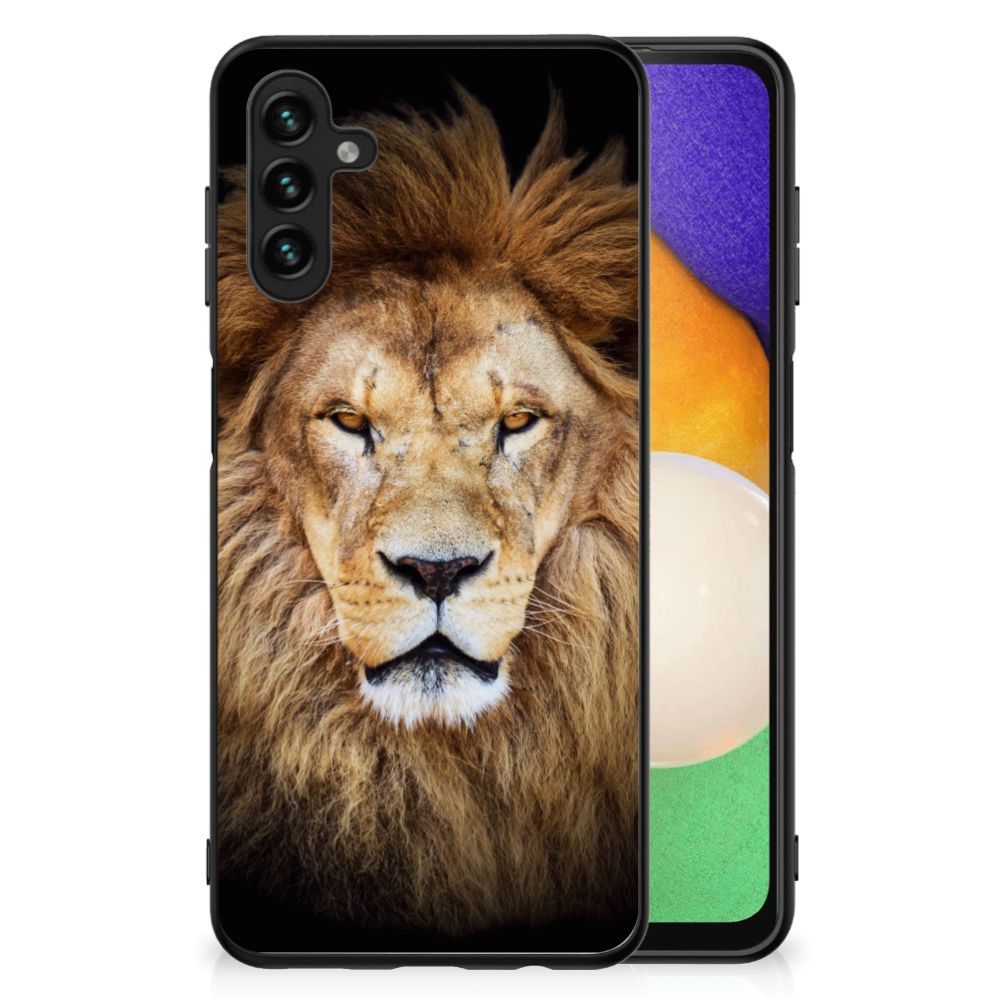 Samsung Galaxy A13 5G | A04s Dierenprint Telefoonhoesje Leeuw voorkant dierenprint hoesje