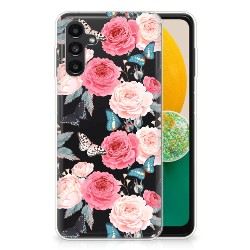 Samsung Galaxy A13 | A04s TPU Case Butterfly Roses achterzijde