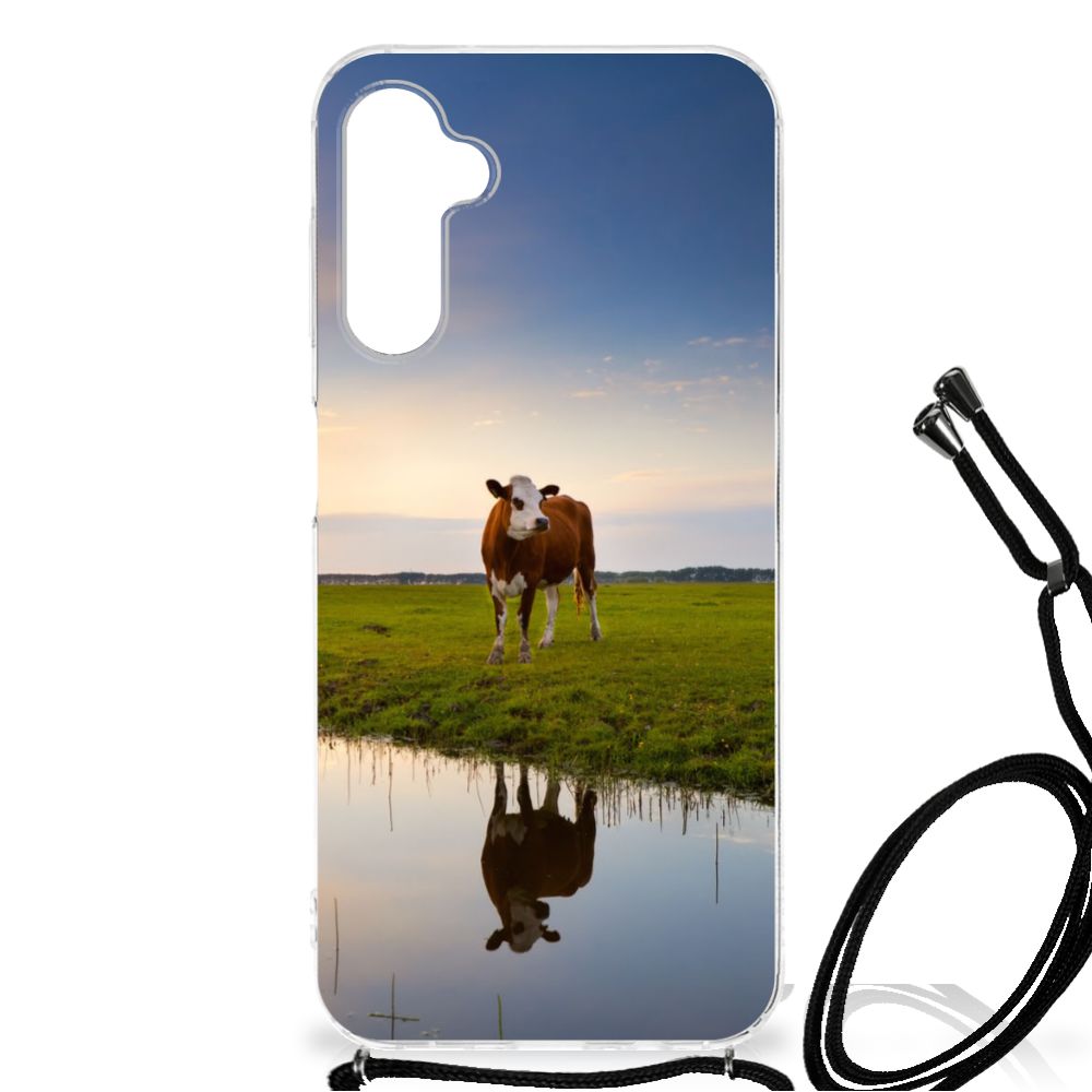 Samsung Galaxy A14 5G Case Anti-shock Koe with cow design, featuring anti-shock flexible rubber construction.