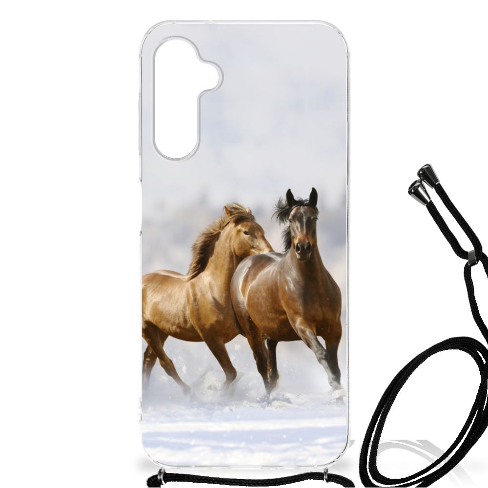 Samsung Galaxy A14 5G Case Anti-shock Paarden paarden rennend hoesje