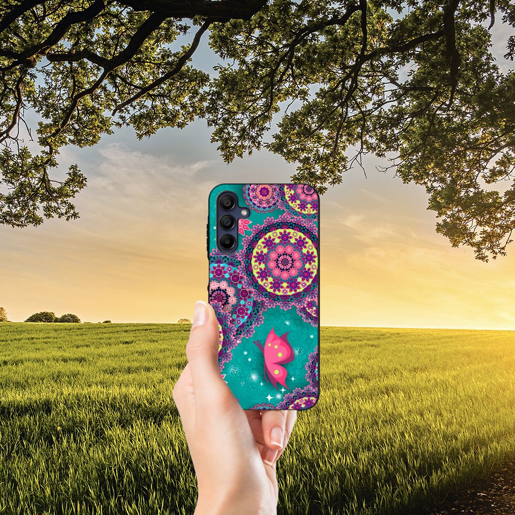 Samsung Galaxy A15 Leuk Telefoonhoesje Cirkels en Vlinders B2C Telecom