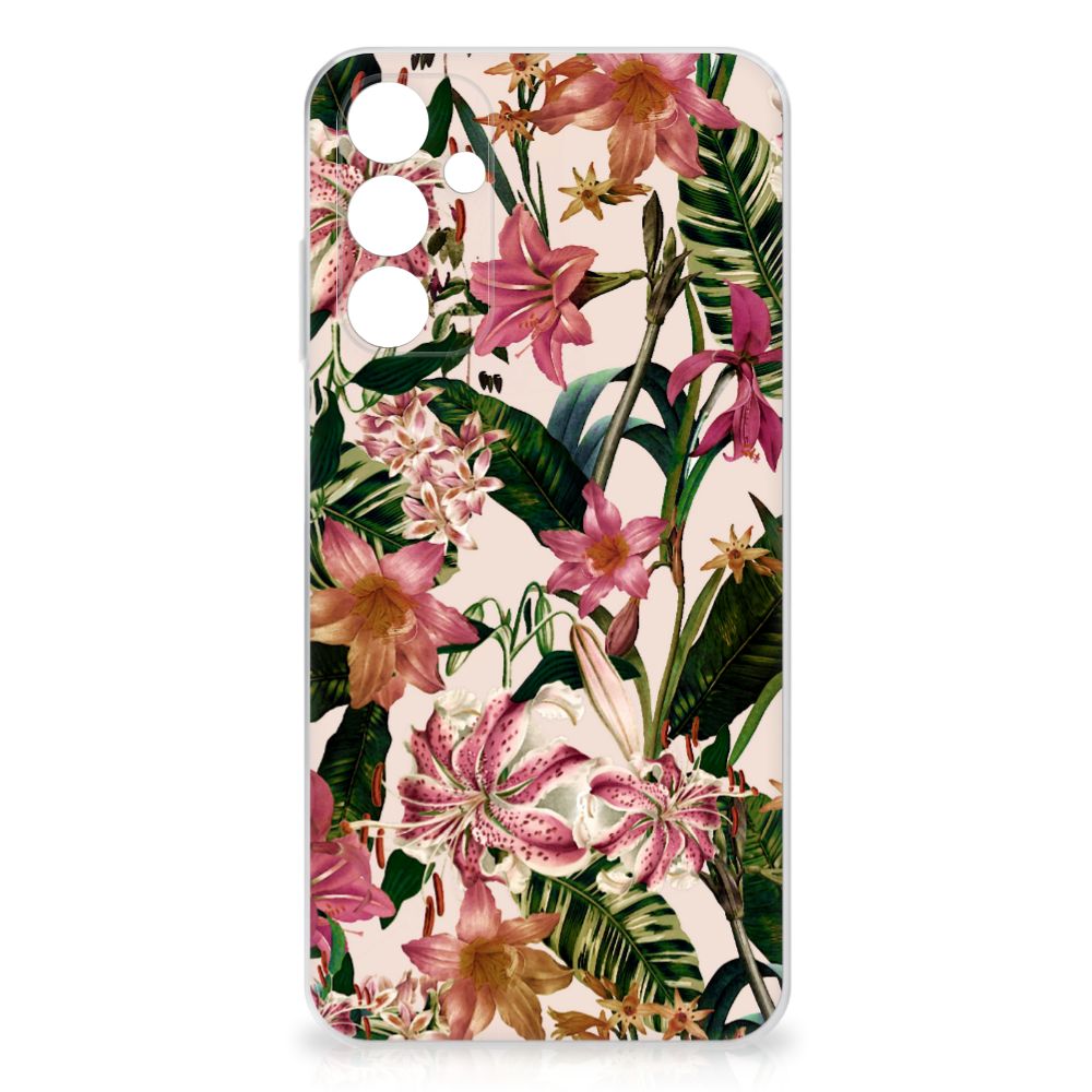 Samsung Galaxy A15 TPU Case Flowers bloemenprint telefontasje