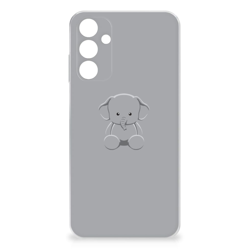 Samsung Galaxy A15 Telefoonhoesje met Naam Grijs Baby Olifant