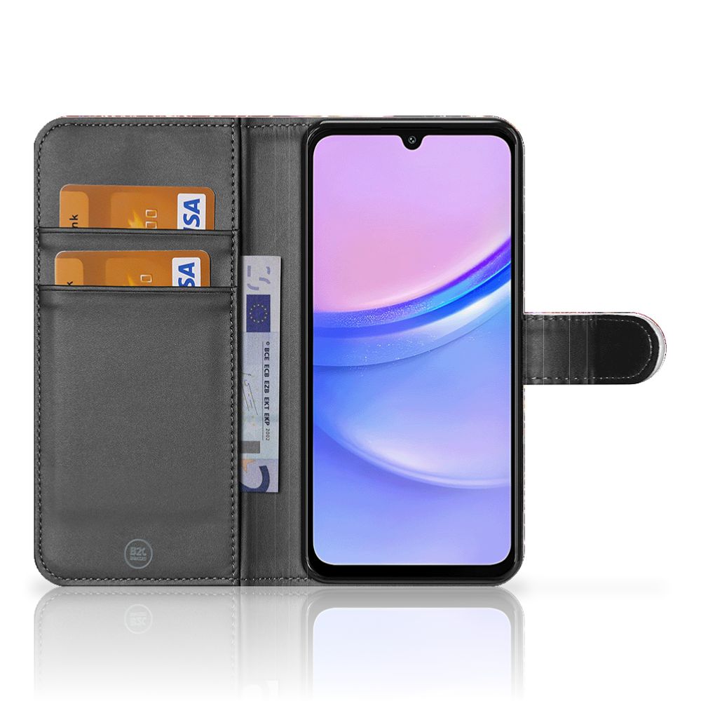 Samsung Galaxy A15 Wallet Case met Pasjes Vuurwerk