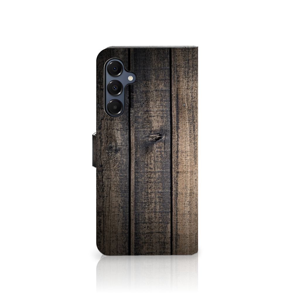 Samsung Galaxy A16 4G/5G Book Style Case Steigerhout bookstyle case steigerhout achterzijde