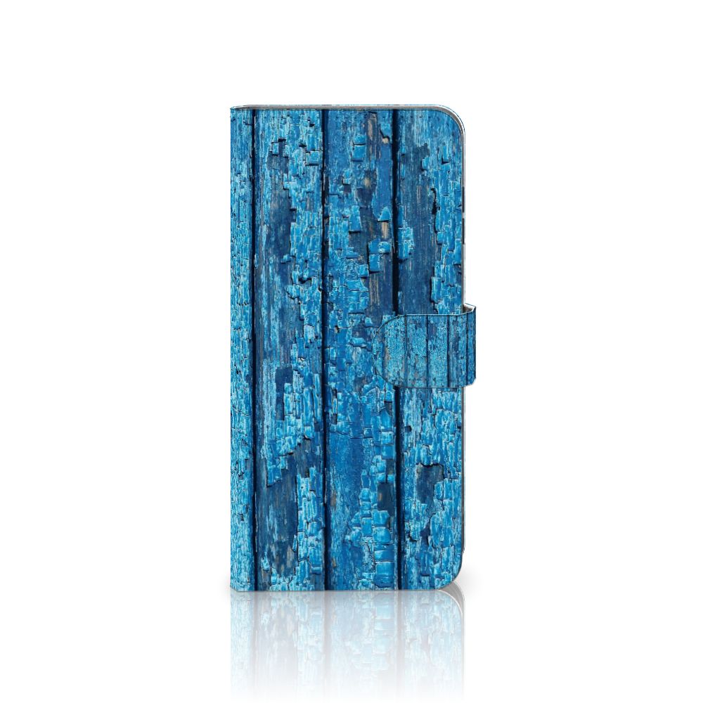 Samsung Galaxy A16 4G/5G Book Style Case Wood Blue designnaam blauw hout aanzicht