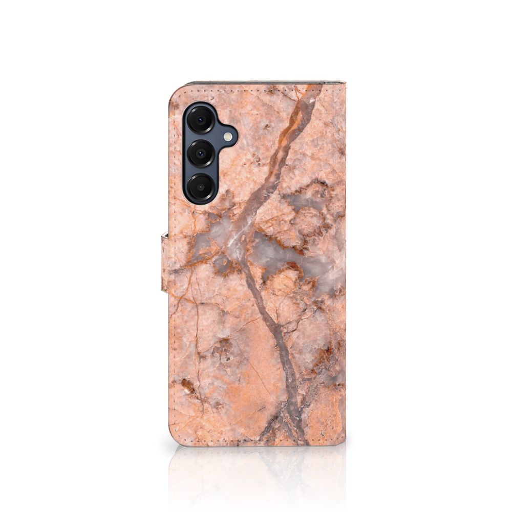 Samsung Galaxy A16 4G/5G Bookcase Marmer Oranje achterkant