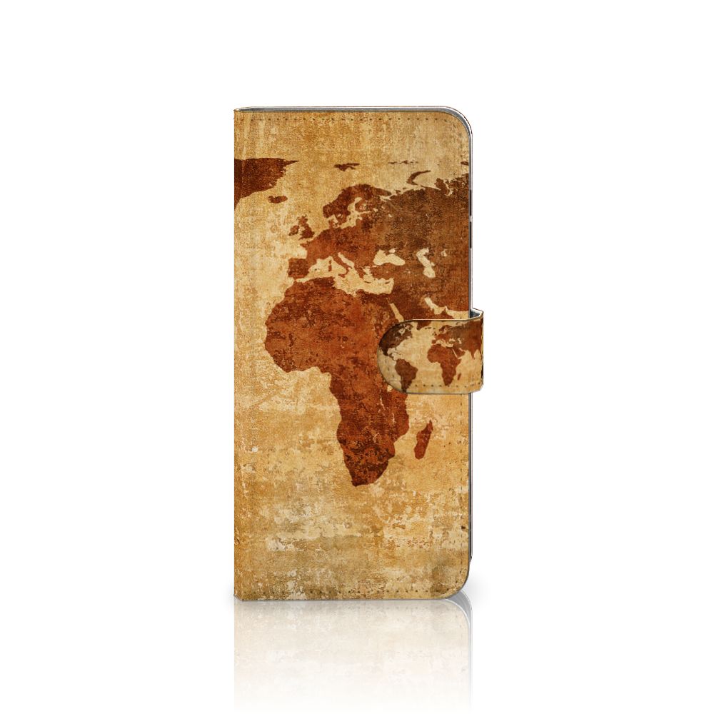 Samsung Galaxy A16 4G/5G Flip Cover Wereldkaart wereldkaart design voorkant