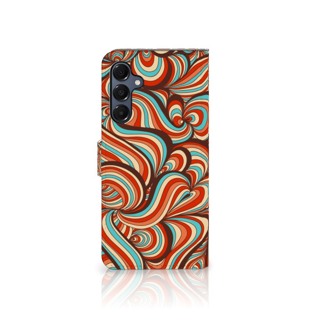 Samsung Galaxy A16 4G/5G Hoesje Retro designnaam kleuren swirls aanzicht