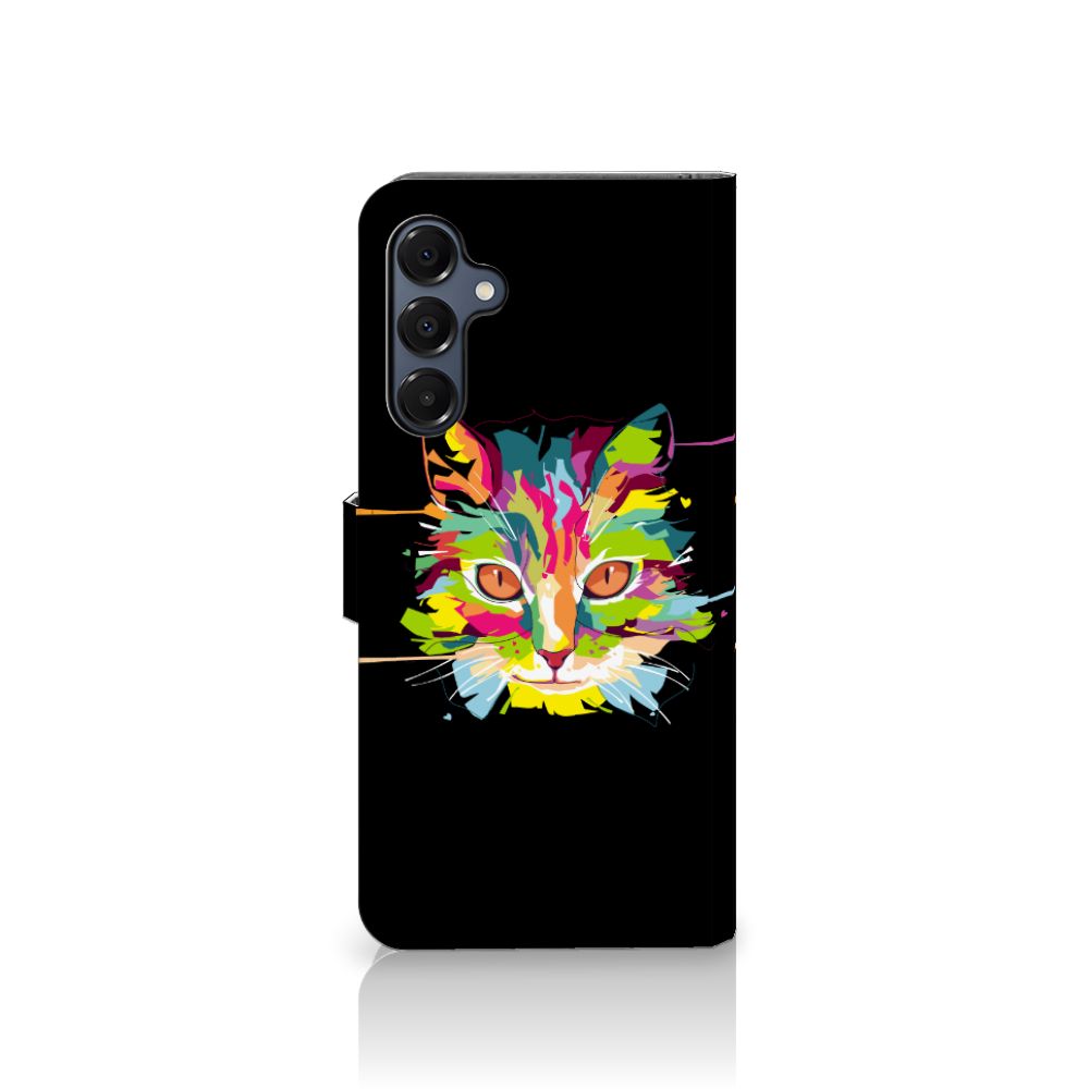 Samsung Galaxy A16 4G/5G Leuk Hoesje Cat Color kleurrijk kattenontwerp achterzijde