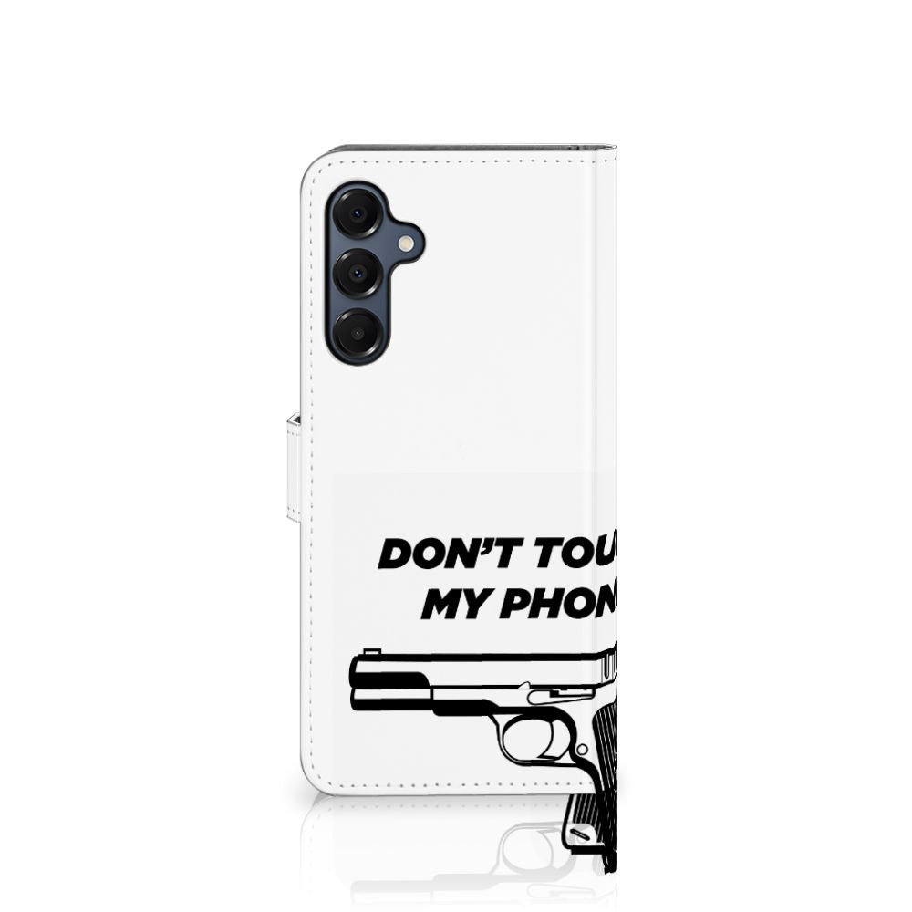 Samsung Galaxy A16 4G/5G Leuk Hoesje Gorilla flipcase met pistool afbeelding voorkant