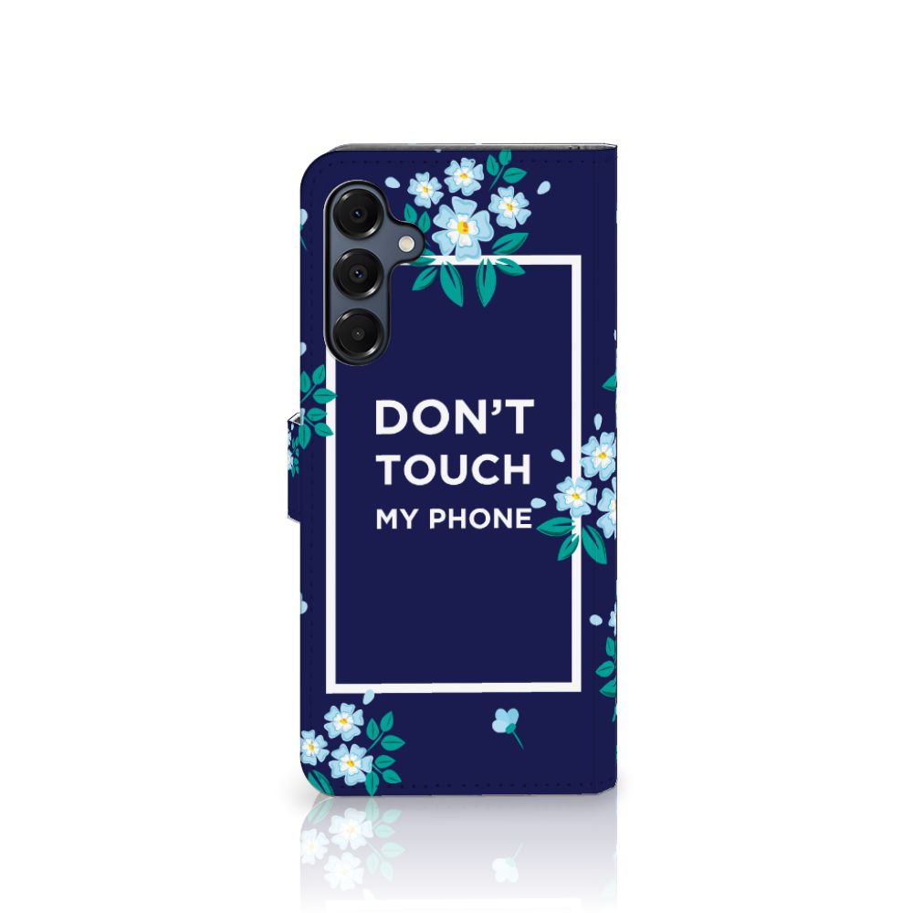 Samsung Galaxy A16 4G/5G Portemonnee Hoesje Flowers Blue DTMP aanzicht