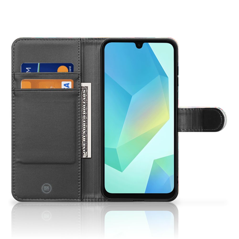 Samsung Galaxy A16 4G/5G Telefoon Hoesje Geruit telefoon hoesje bookcase open aanzicht