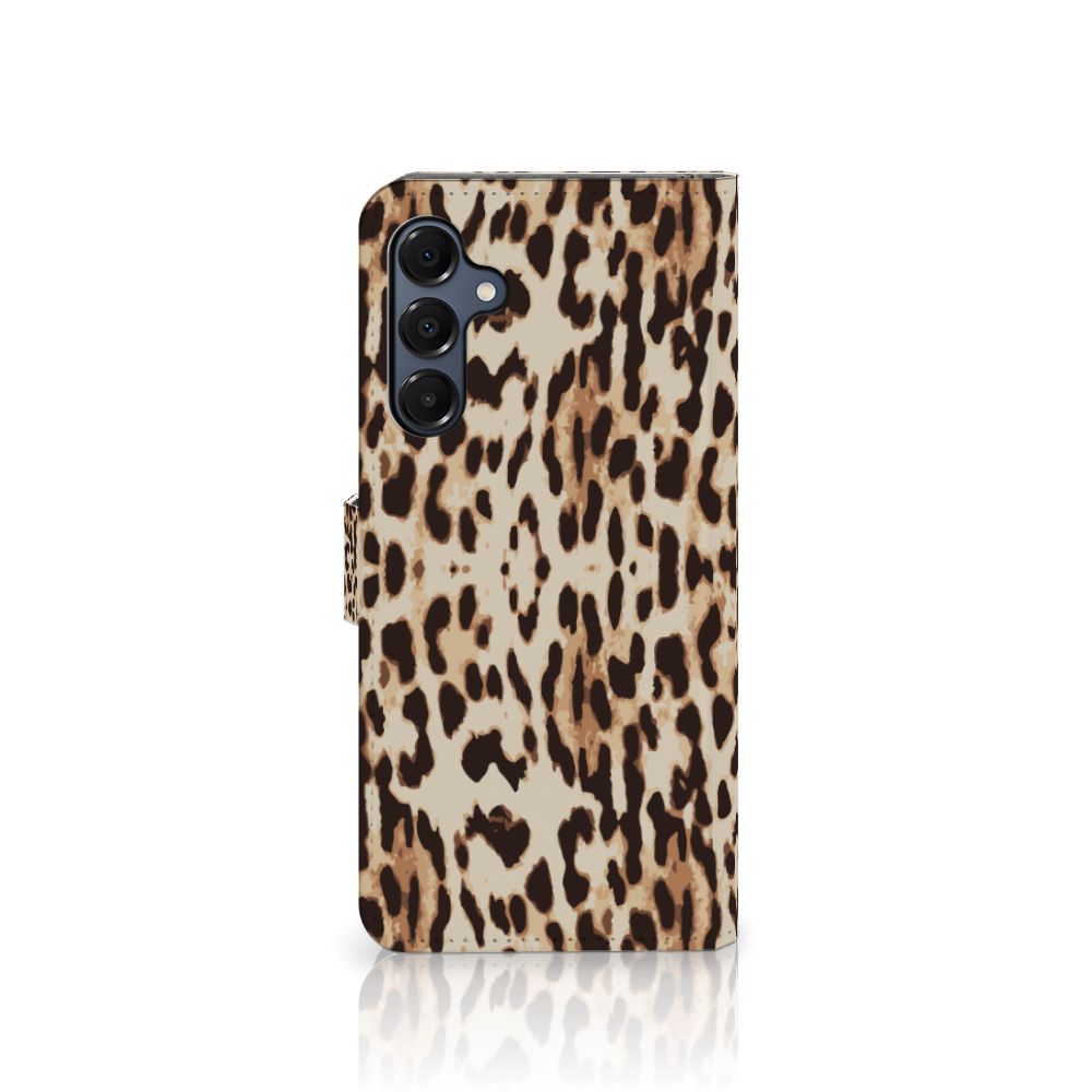 Samsung Galaxy A16 4G/5G Telefoonhoesje met Pasjes Leopard achterkant panterprint