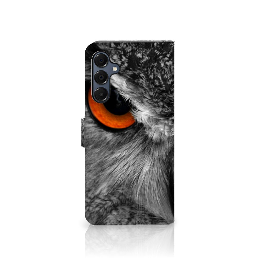 Samsung Galaxy A16 4G/5G Telefoonhoesje met Pasjes Uil uil design aanzicht