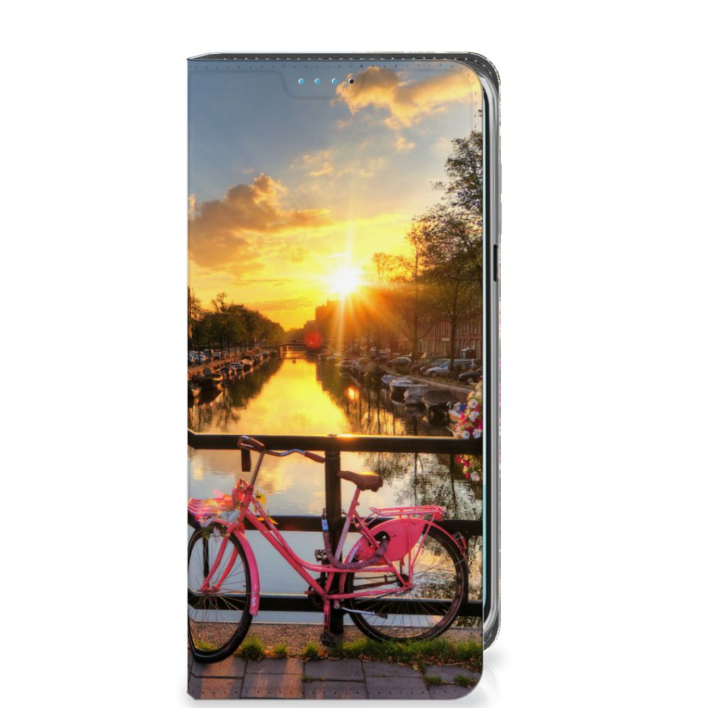 Samsung Galaxy A16 5G/4G Book Cover Amsterdamse Grachten voorkant fiets sunset