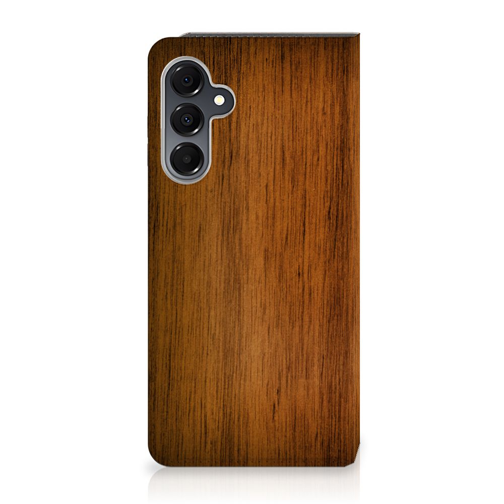 Samsung Galaxy A16 5G/4G Book Wallet Case Donker Hout achterzijde