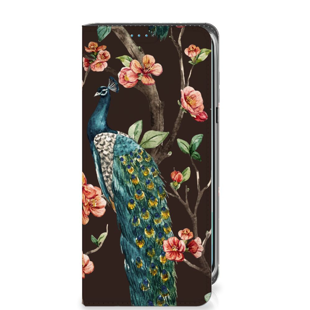 Samsung Galaxy A16 5G/4G Hoesje maken Pauw met Bloemen design pauw bloemen aanzicht