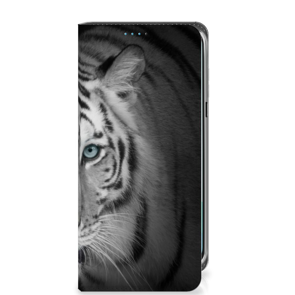 Samsung Galaxy A16 5G/4G Hoesje maken Tijger stand case witte tijger design aanzicht