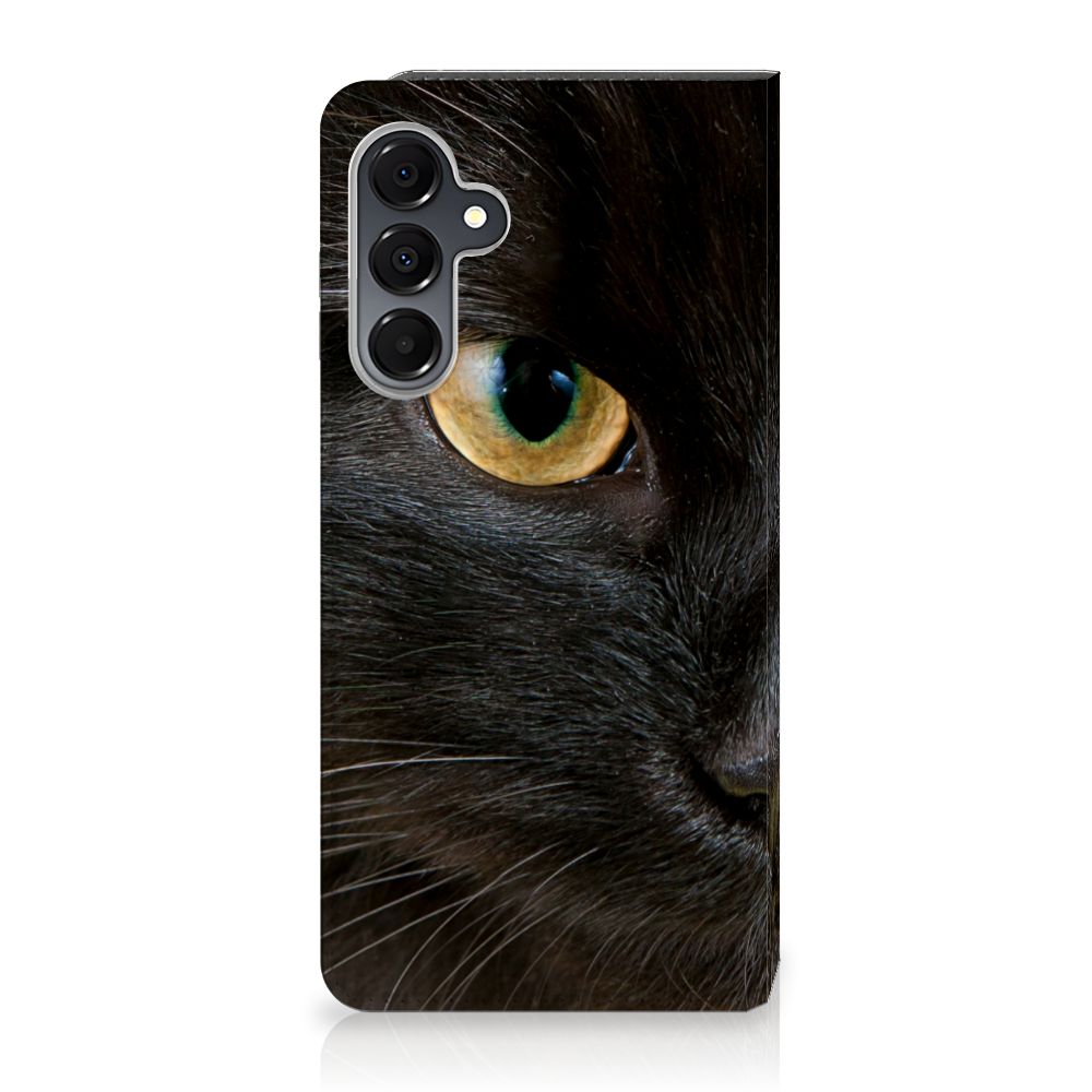 Samsung Galaxy A16 5G/4G Hoesje maken Zwarte Kat design zwarte kat zij aanzicht