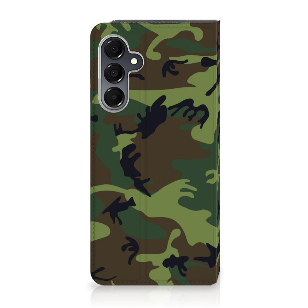 Samsung Galaxy A16 5G/4G Hoesje met Magneet Army Dark camouflage design achteraanzicht