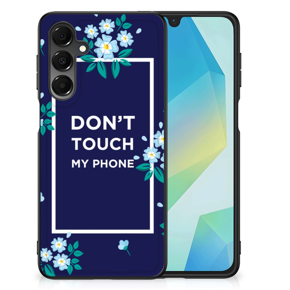 Samsung Galaxy A16 5G/4G Telefoon Hoesje Flowers Blue DTMP back cover don't touch my phone design