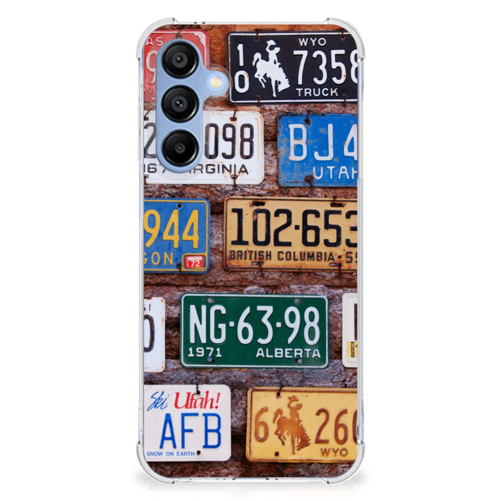 Samsung Galaxy A16 Anti-shock Hoesje met foto Kentekenplaten design kentekenplaten aanzicht