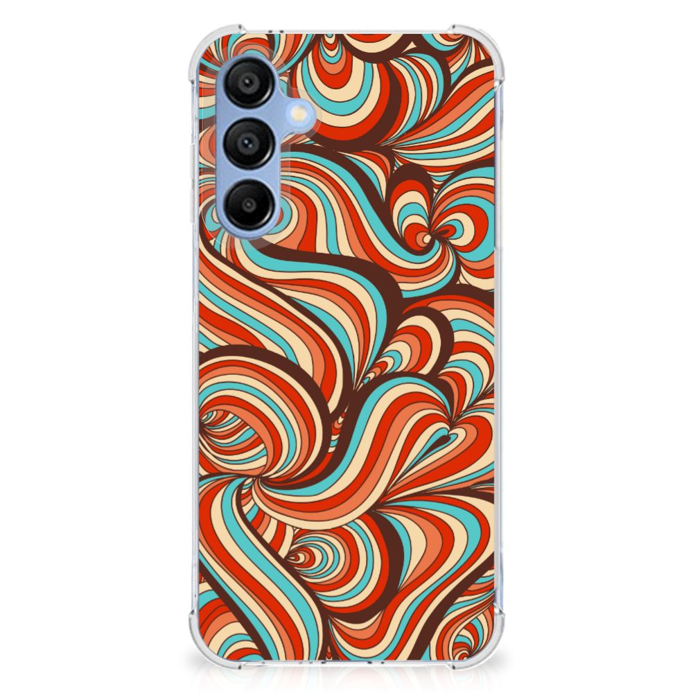 Samsung Galaxy A16 Back Cover Retro design kleurrijk abstract aanzicht