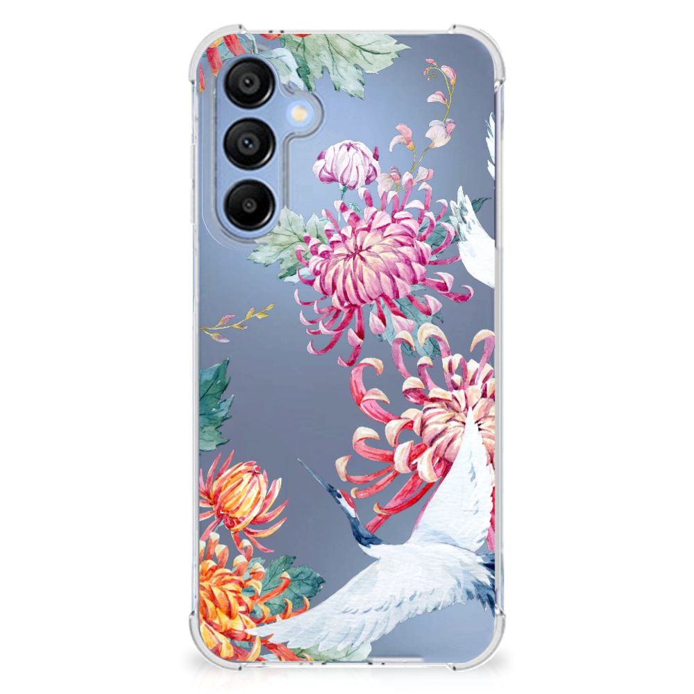 Samsung Galaxy A16 Case Anti-shock Bird Flowers bloemen achtergrond