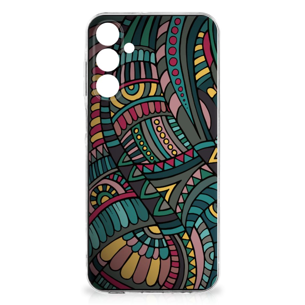 Samsung Galaxy A16 TPU bumper Aztec achterkant design kleurrijk retro