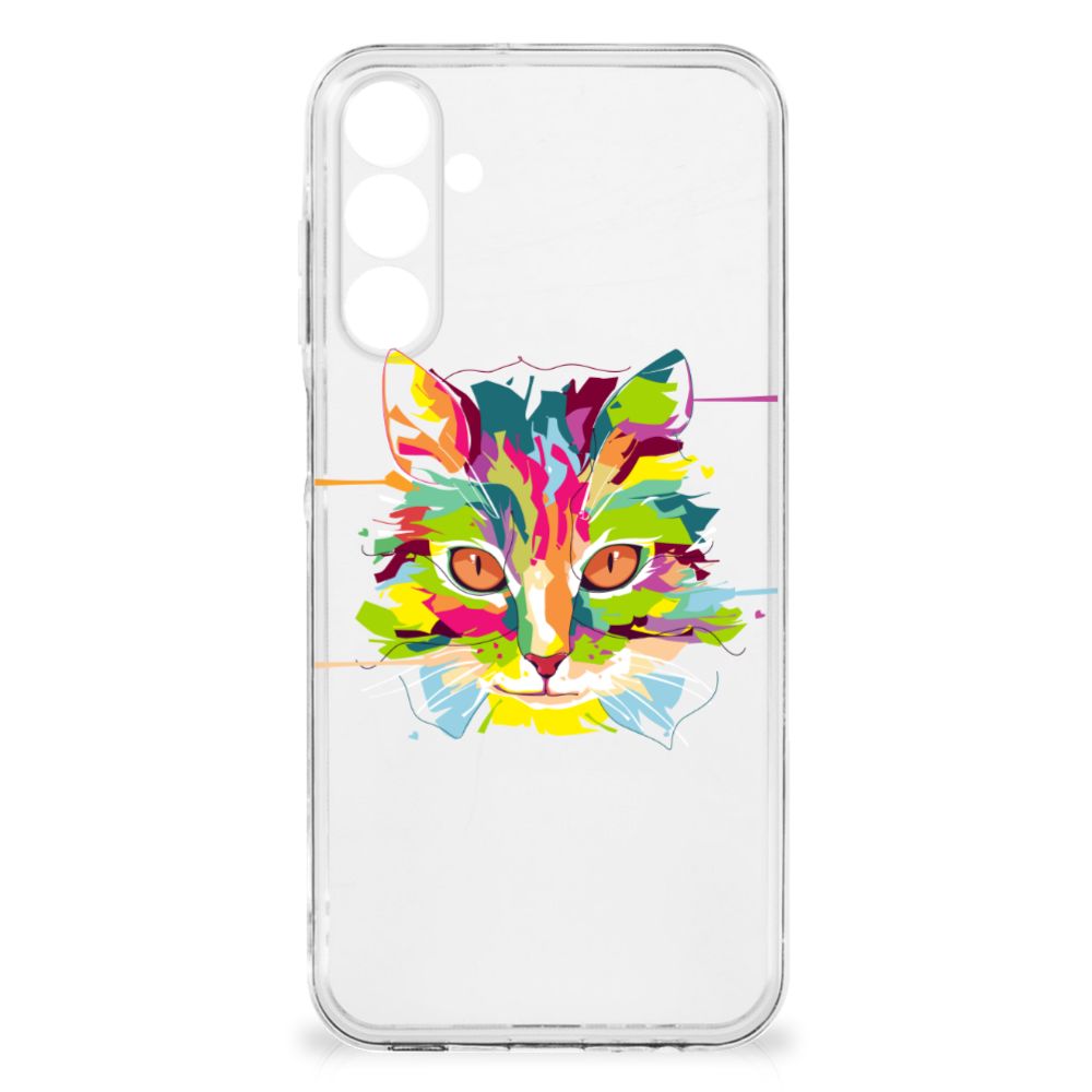 Samsung Galaxy A16 Telefoonhoesje met Naam Cat Color kat ontwerp voorkant