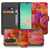 Samsung Galaxy A17 Bookcase Hoesje Tulips Met 3 Pasjes Kleurig bookcase hoesje tulpen design voorkant zijaanzicht