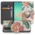 Samsung Galaxy A17 Hoesje Met Pasjes Pink Peacock PU Leer 3 Pasjes boekhoesje voorkant en binnenzijde