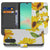Samsung Galaxy A17 Hoesje Zonnebloemen Wallet PU Leer 3 Pasjes boekhoesje zonnebloemen aanzicht