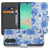 Samsung Galaxy A17 Portemonnee Hoesje Blauw Bloemen PU-Leer 3 Pasjes design blauw bloemen aanzicht