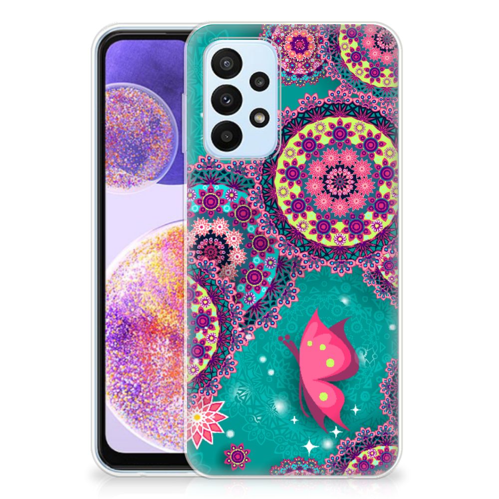 Samsung Galaxy A23 Hoesje maken Cirkels en Vlinders tpu case design achterkant