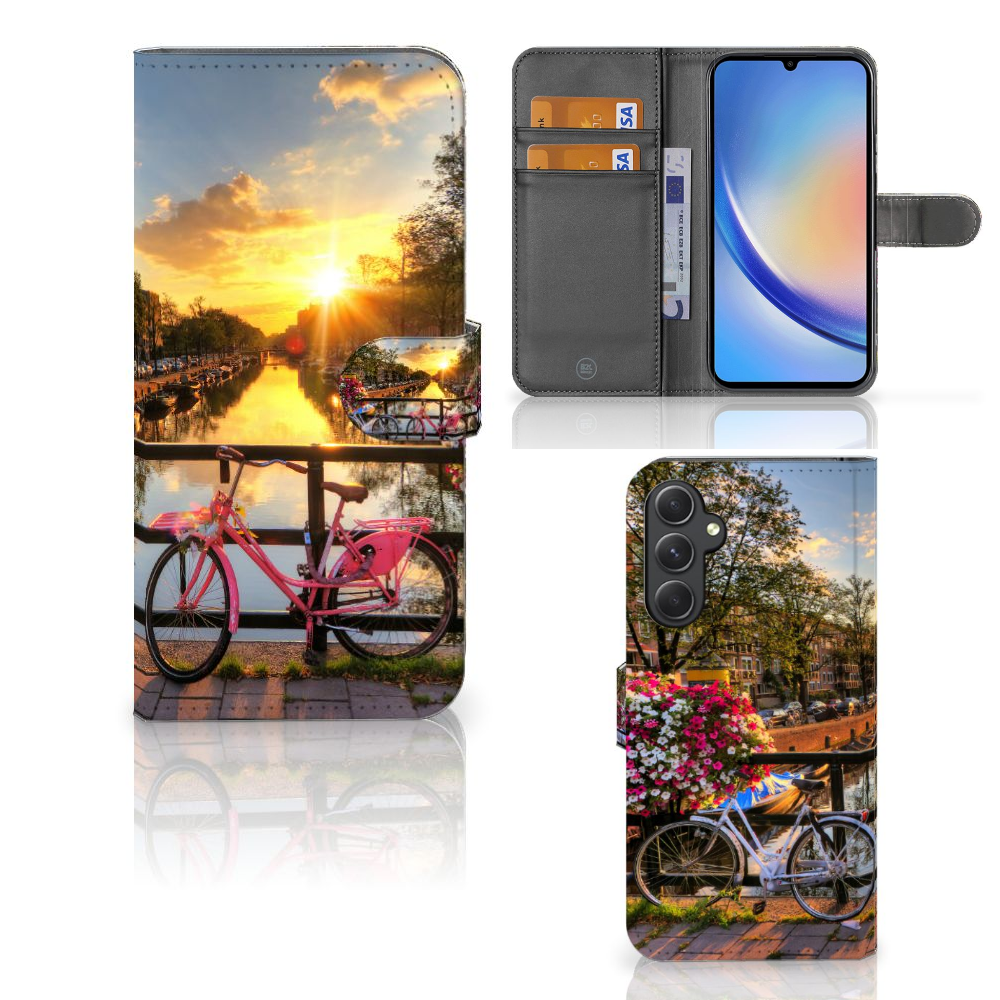 Samsung Galaxy A24 4G Flip Cover Amsterdamse Grachten designnaam aanzicht