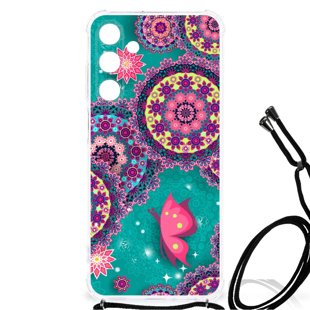 Samsung Galaxy A25 Back Cover Cirkels en Vlinders design voorzijde