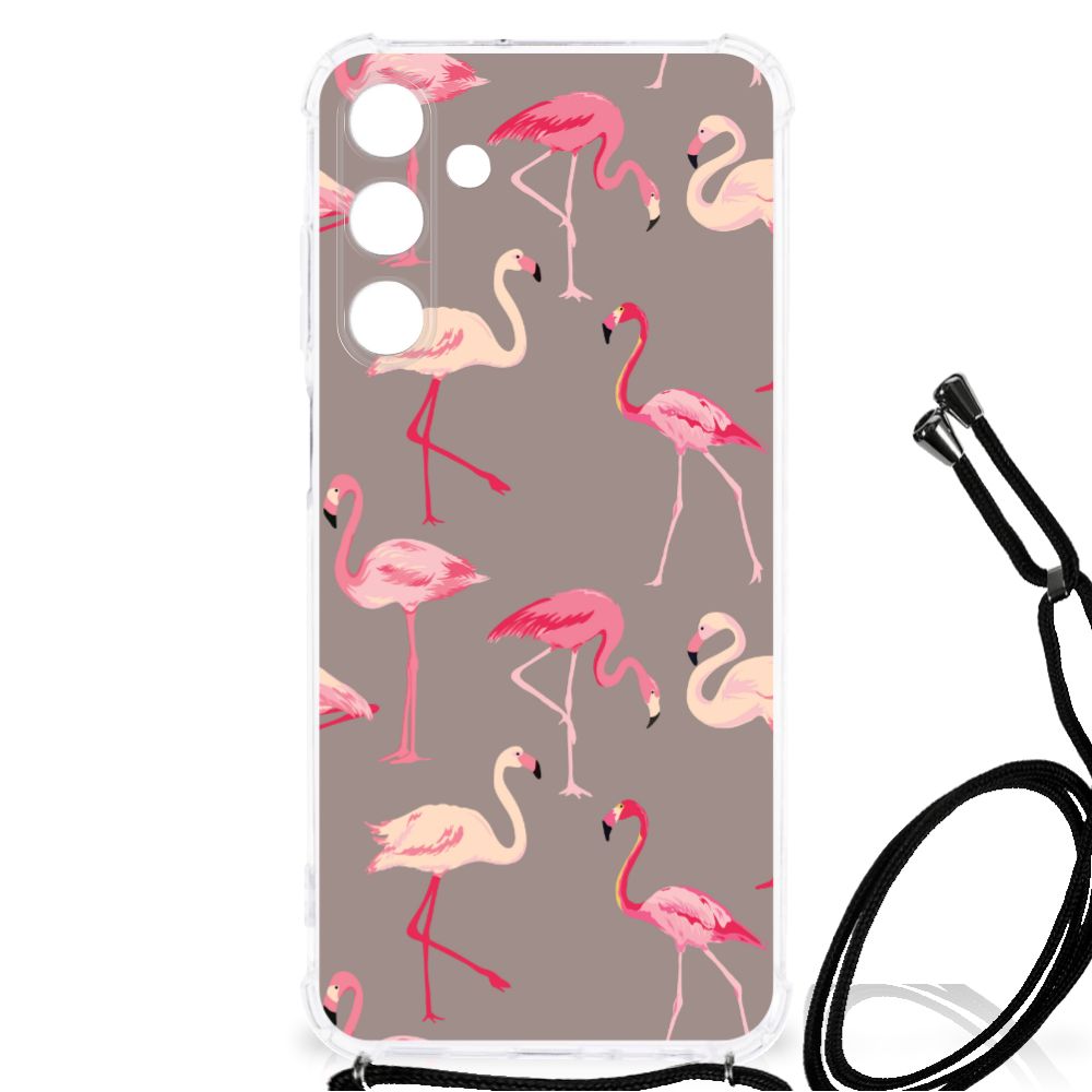 Samsung Galaxy A25 Case Anti-shock Flamingo flamingo design voorkant