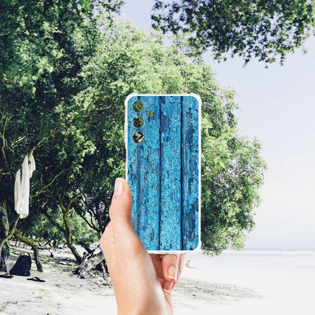 Samsung Galaxy A25 Stevig Telefoonhoesje Wood Blue B2C Telecom