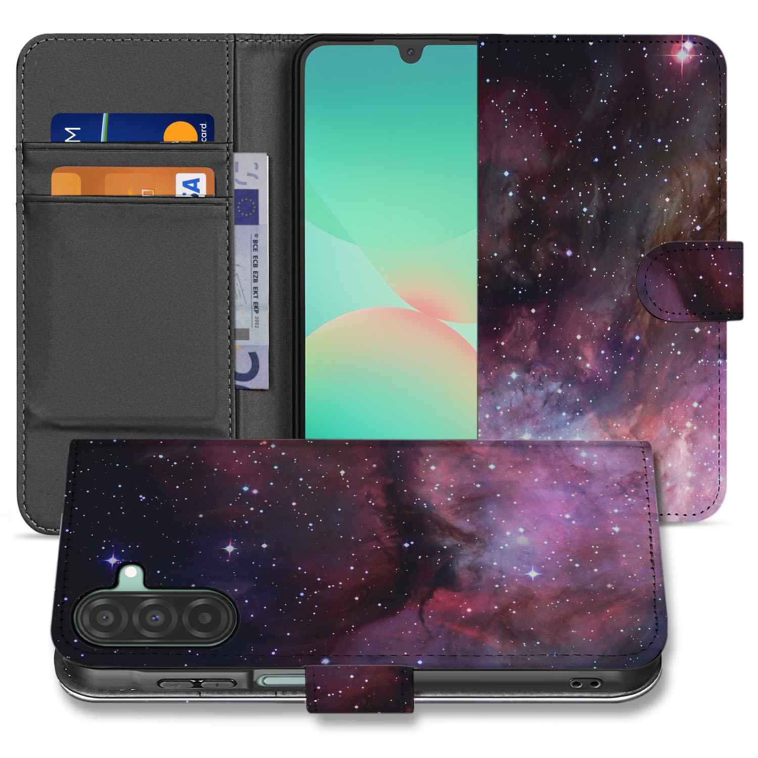 Samsung Galaxy A26 Galaxy Book Case galaxy ontwerp aanzicht