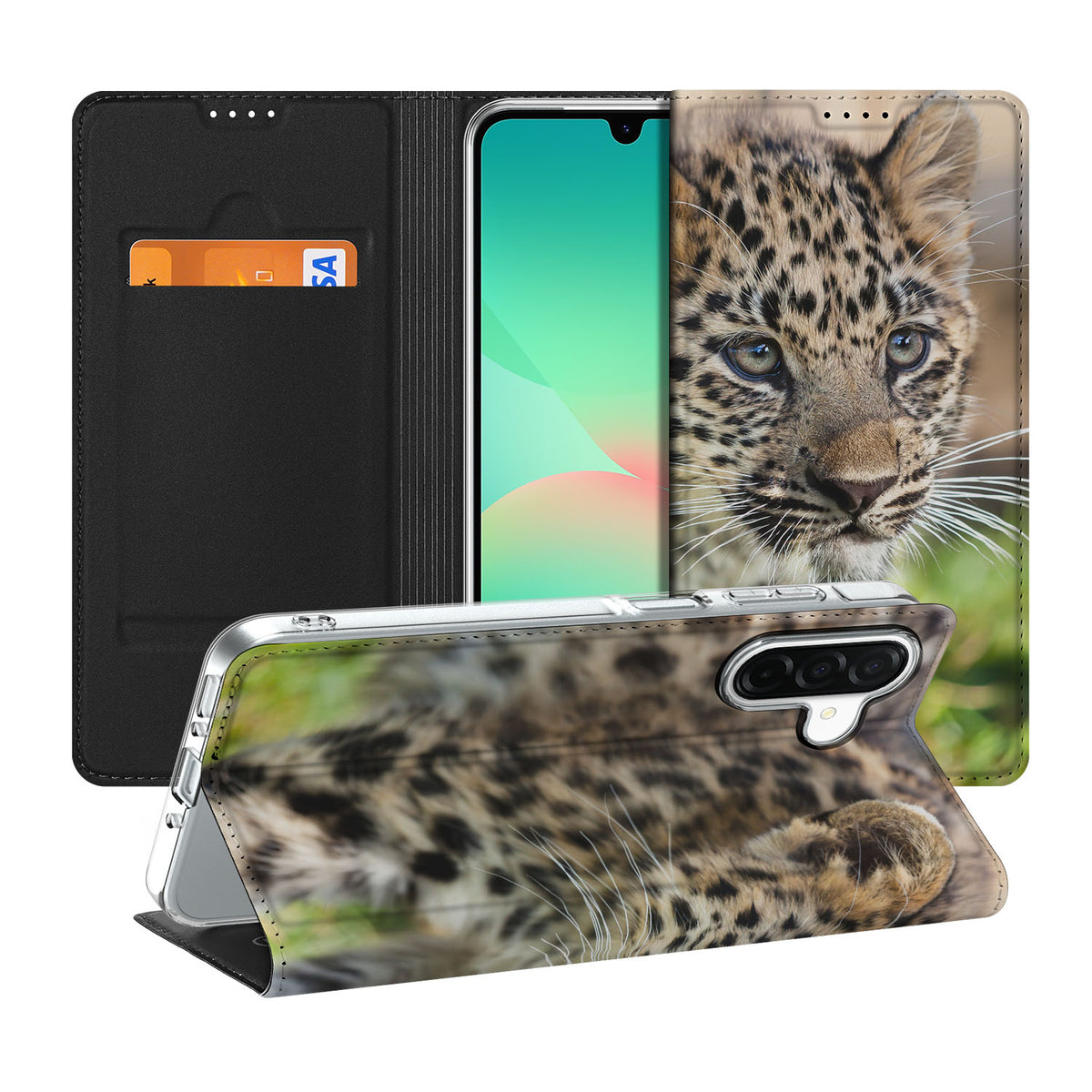 Samsung Galaxy A26 Hoesje maken Baby Luipaard design baby luipaard vooraanzicht