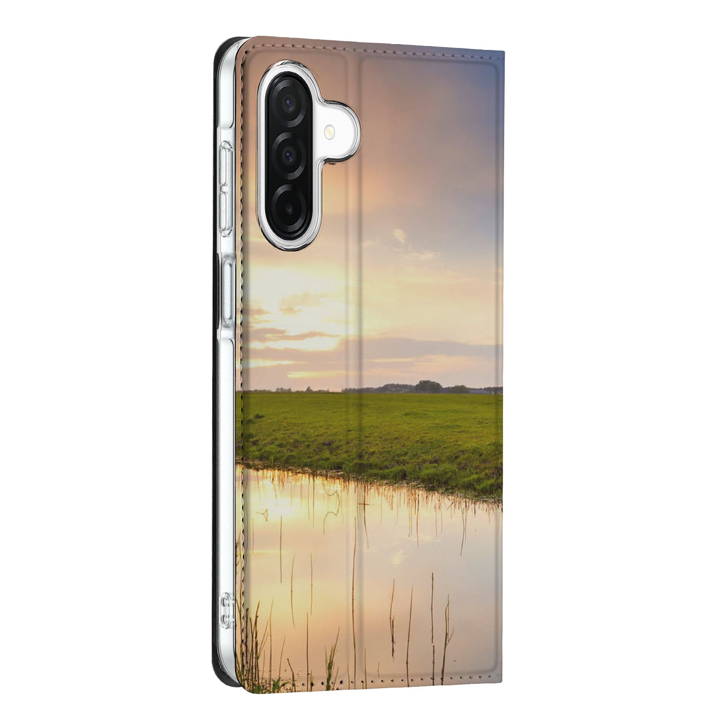 Samsung Galaxy A26 Hoesje maken Koe hoesje koe ondergang zon landschap