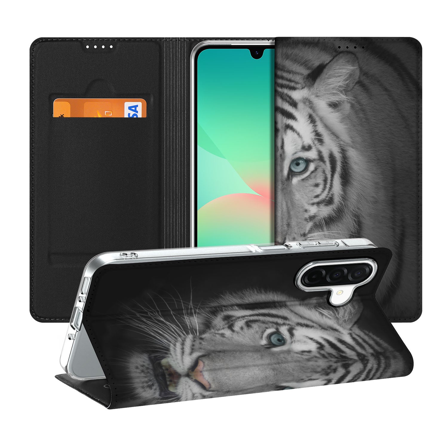 Samsung Galaxy A26 Hoesje maken Tijger stand case tijger aanzicht