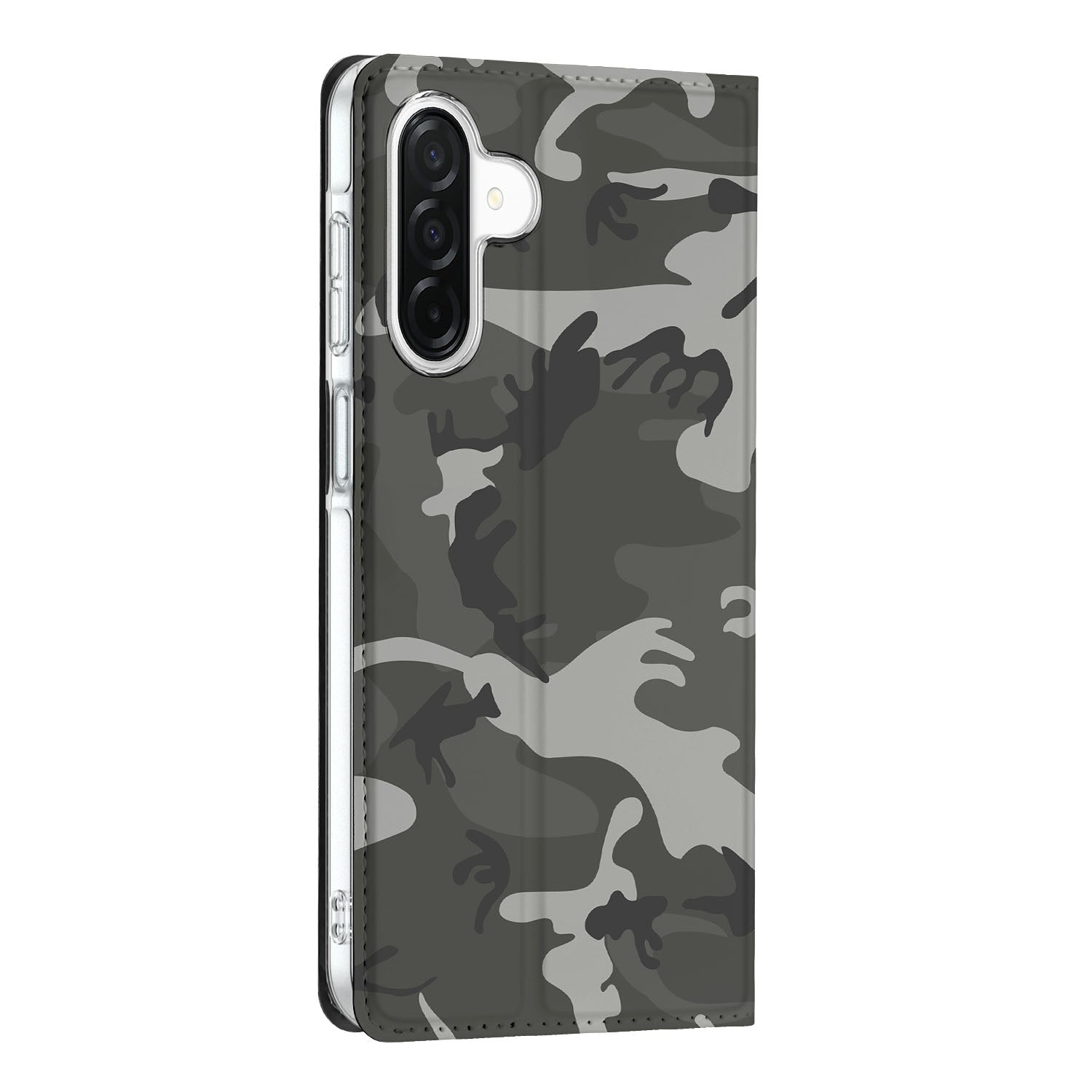 Samsung Galaxy A26 Hoesje met Magneet Army Light camouflage design zijaanzicht