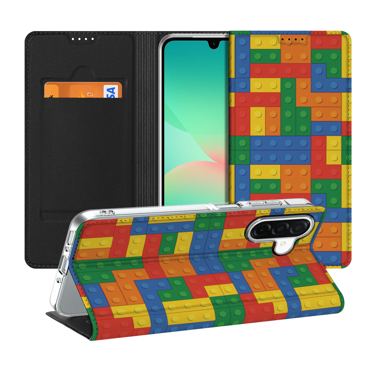 Samsung Galaxy A26 Hoesje met Magneet Blokken design hoesje aanzicht